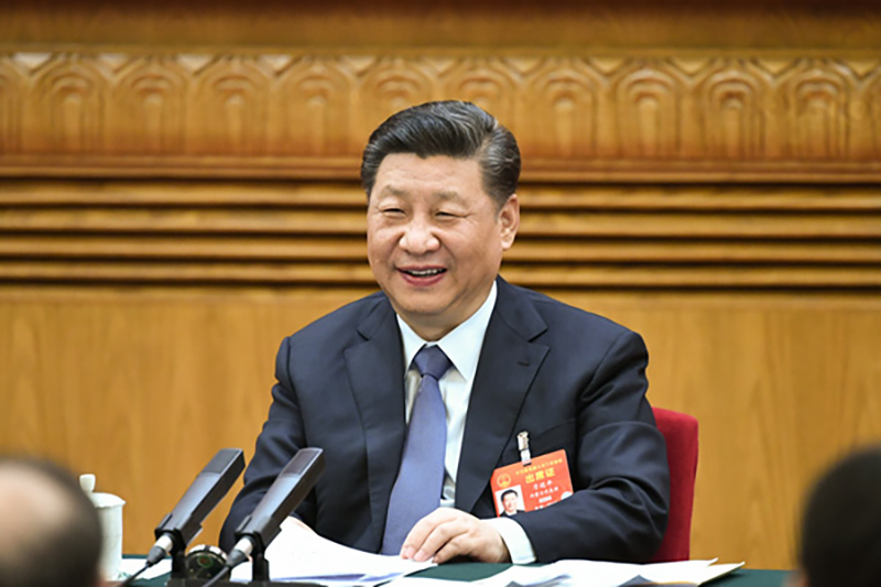 2019年3月5日，習(xí)近平總書記參加十三屆全國人大二次會(huì)議內(nèi)蒙古代表團(tuán)的審議。